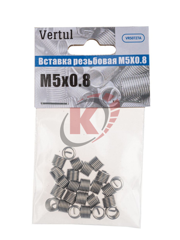 Вставка резьбовая М5х0,8 упаковка 25шт. (VR50727A) Vertul