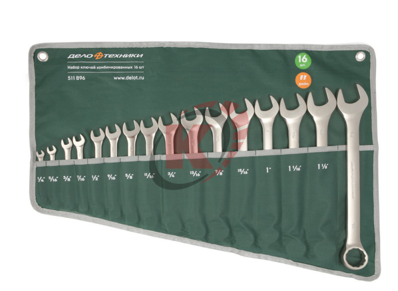 Набор ключей комбинированных дюймовых 16 шт. планшет тетрон (511896) ДТ
