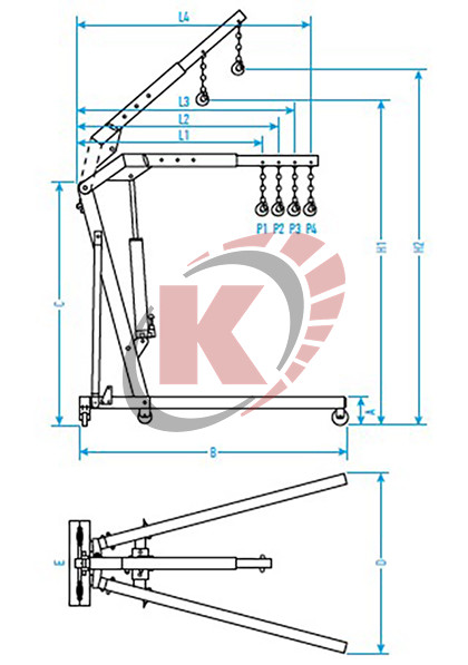 Кран гидравлический 3т с 2-х сторон.помпой (N3730) Nordberg