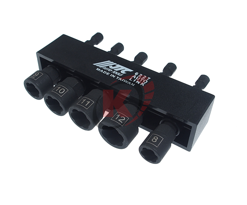 Набор экстракторов болтов-гаек под шуруповерт 5пр. 8-12мм (JTC-6227)