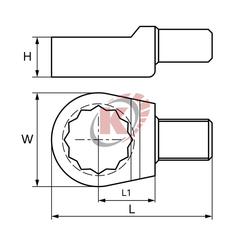 Насадка накидная 21мм (505580-21-14) разъем 14х18мм для динамометрич. ключа Garwin