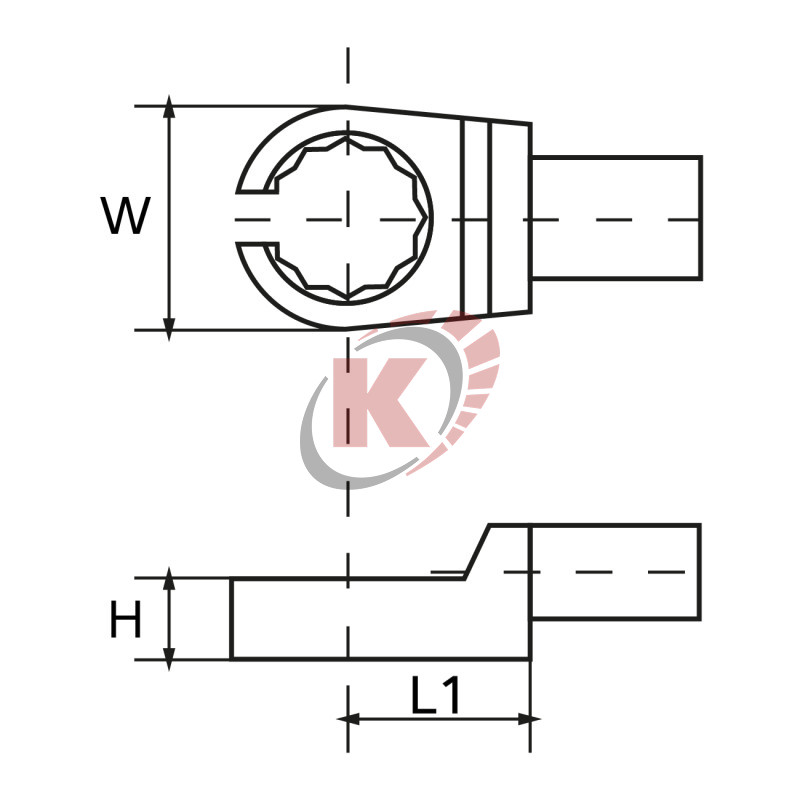 Насадка разрезная 16мм (AQC-F091216) разъем 9х12мм для динамометрич ключа Licota