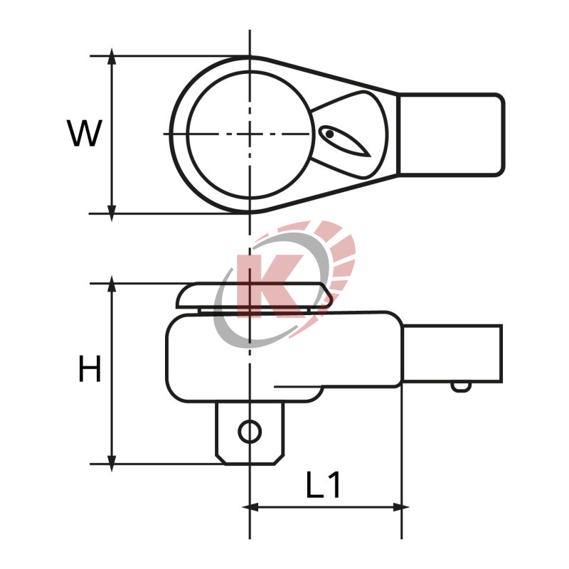 Насадка трещотка 1/2" (AQC-R41418) 14x18 мм для динамометрического ключа Licota