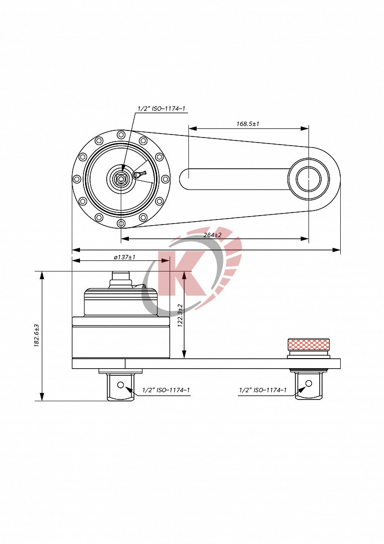 Усилит. крут. момента 1:16.8 1/2" х 1-1/2" 4500 Нм (AQMT-PN49450) Licota