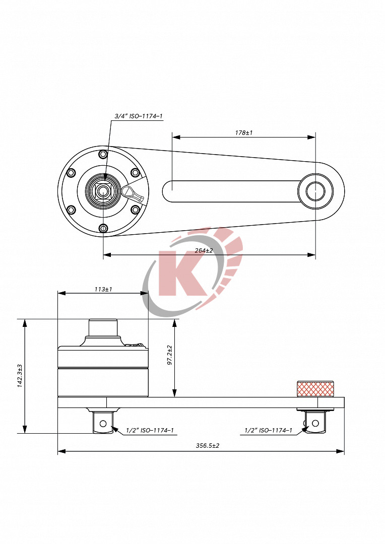 Усилит. крут. момента 1:3.8 3/4"х1" 2700 Нм (AQMT-PN68270) Licota