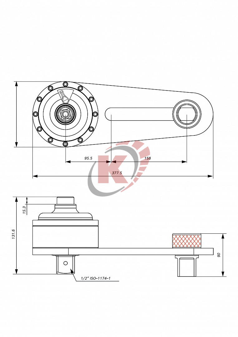 Усилитель крутящего момента 1:4, 3/4"х 1-1/2" 4500 Нм (AQMT-PN69450) Licota