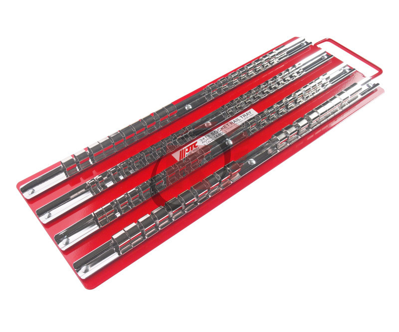 Лоток с реечными держателями головок 1/4"x20шт, 3/8"x30шт, 1/2"x30шт 440х150мм (JTC-3413)