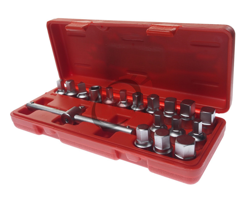Набор головок для отворачивания масляных пробок 18 пр. /40 (JTC-JW0895)