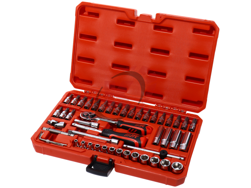 Набор торцевых головок 1/4" 48пр. 4-14 + биты насадки (JTC-H248R)