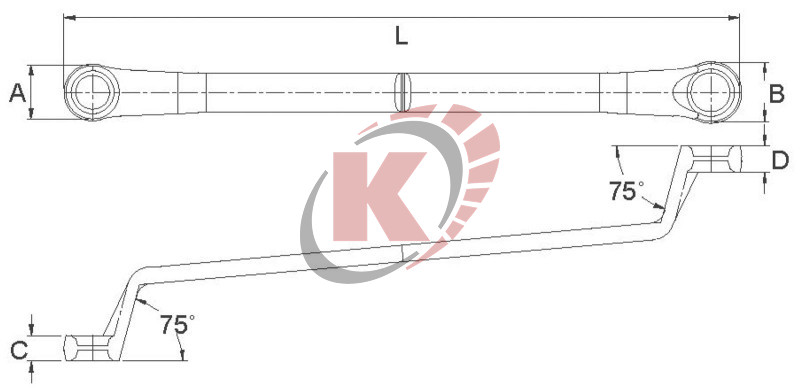Ключ гаечный кольцевой 6х7 коленчатый (AWT-EBS0607) Licota