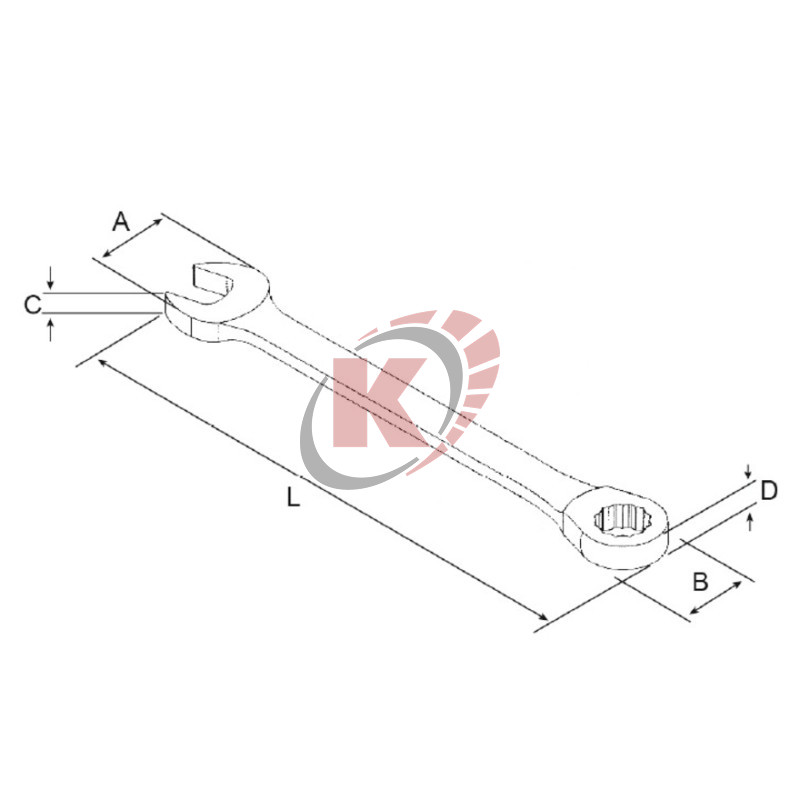 Ключ гаечный комбинир. 15х15 трещоточный 100 зубьев (ARW-76M15) Licota