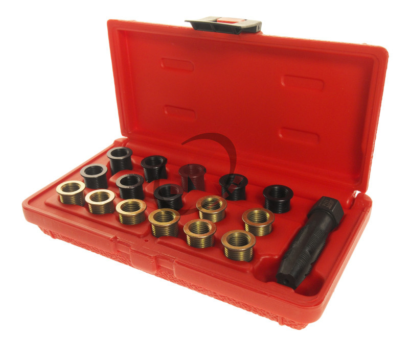 Набор для восстановления резьбы свечей зажигания втулки M12x1.25 L=12.7мм 8шт, 19мм 8шт (JTC-4314)
