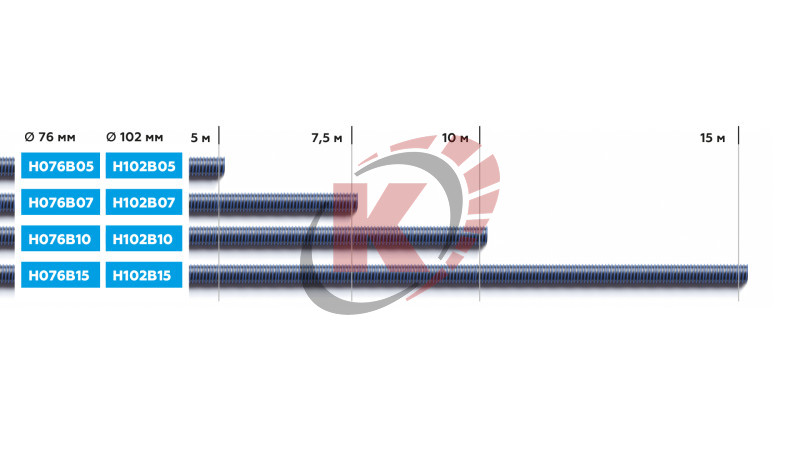 Шланг газоотводный d=75, длина 5м max t +200 (H076B05) Nordberg
