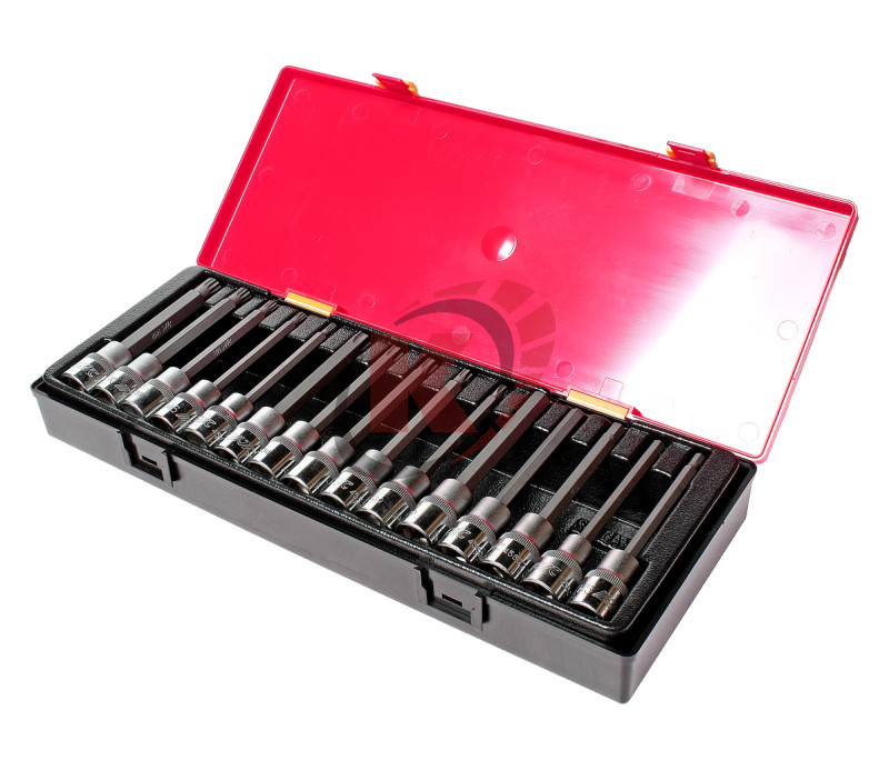 Набор головок с насадкой TORX, HEX, SPLINE 1/2" в кейсе 15шт (JTC-K4152)