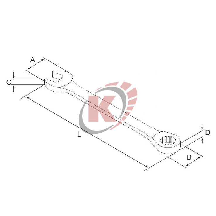 Ключ гаечный комбинир. 13х13 трещоточный 100 зубьев (ARW-76M13) Licota