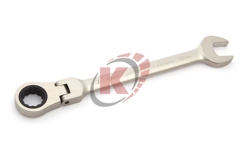 Ключ гаечный комбинир. 19х19 трещоточный шарнирный (515419) ДТ