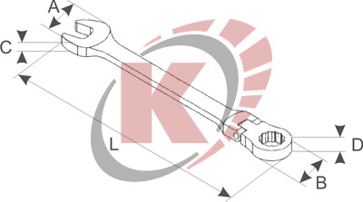 Ключ гаечный комбинир. 8х8 трещоточный шарнирный (ARW-12M08) Licota
