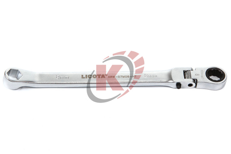 Ключ трещоточный гибкий с фиксацией и накидной 6гр. 15° 8 мм (ARW-07M08) Licota