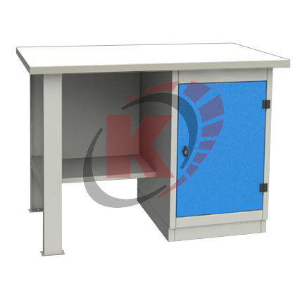 Верстак однотумбовый с дверью, оцинк. столешн. 1200 мм синий (004025-1) Garwin