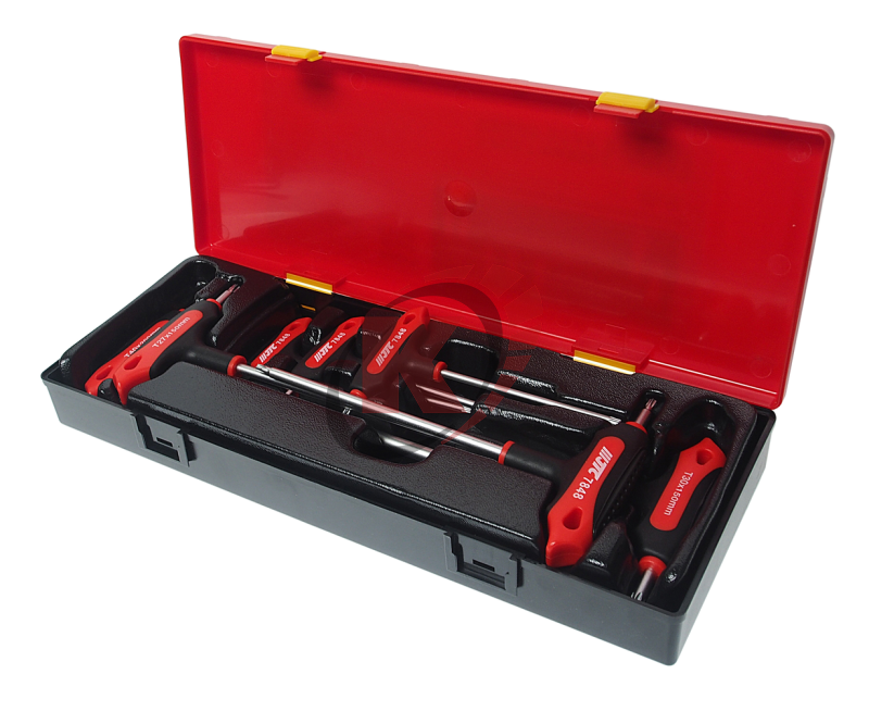 Набор ключей Т-обр. TORX 7пр ТH10-ТH40 с отверстием в кейсе (JTC-K6074)