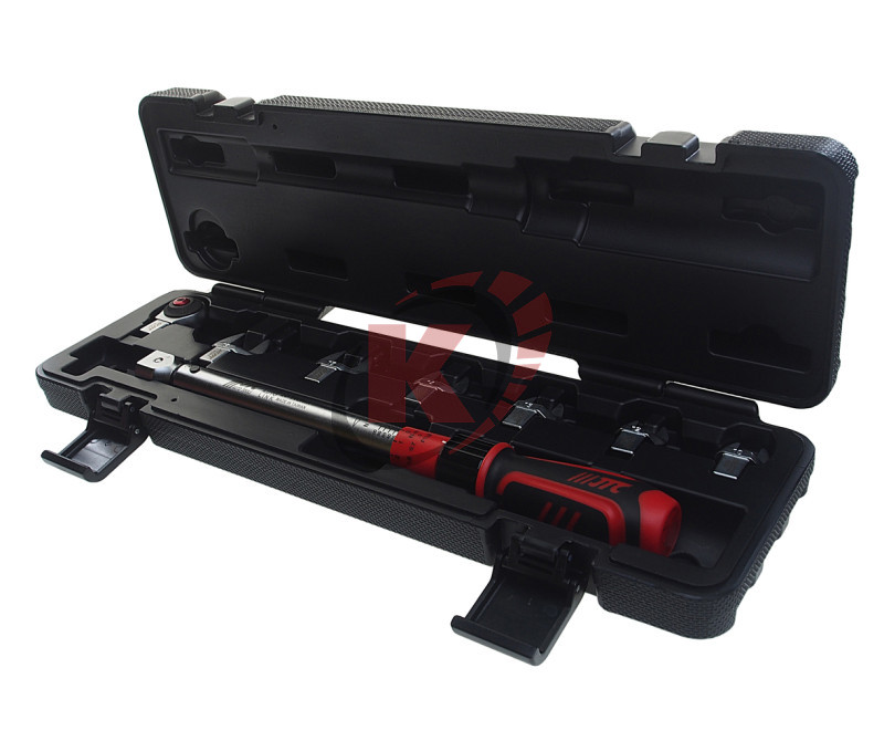 Ключ динамометрический 9х12 усилие затяжки 20-110Nm, с набором рожковых насадок 8 пр. 10-19мм (JTC-6