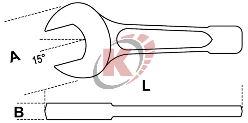 Ключ рожковый односторонний КГО-24 ударный (GR-IU024) Garwin