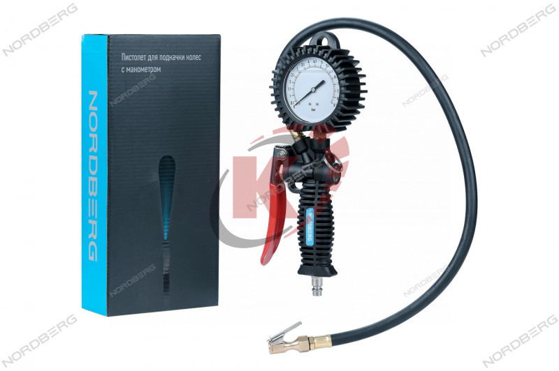 Пистолет для подкачки шин с жидкостным манометром до 8,5 бар (Ti62) Nordberg