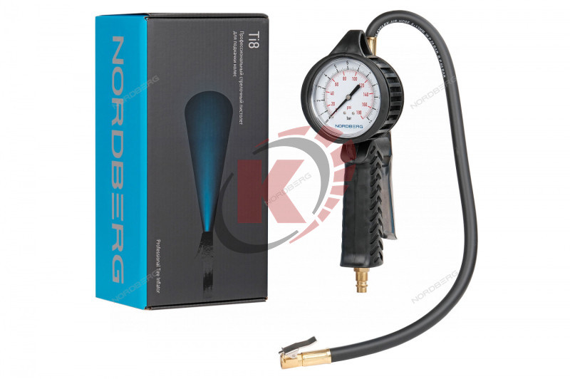 Пистолет для подкачки шин с манометром 12 bar (Ti8) Nordberg