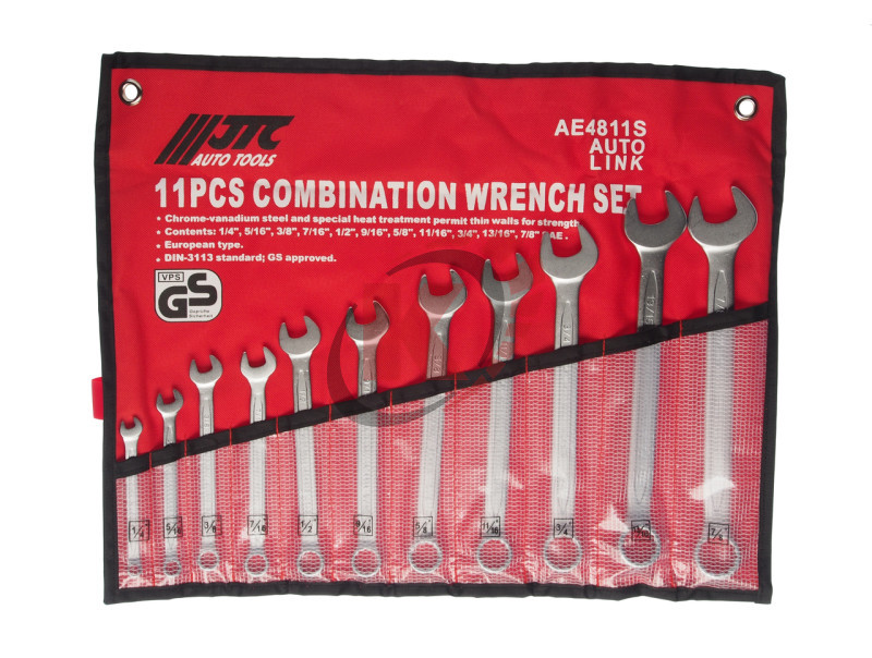Набор ключей комбинированных 1/4”-7/8”в планшете 11 предметов (JTC-AE4811S)