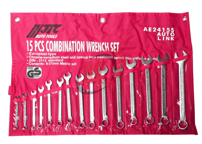 Набор ключей комбинированных 6-21мм в планшете 15 предметов (JTC-AE2415S)