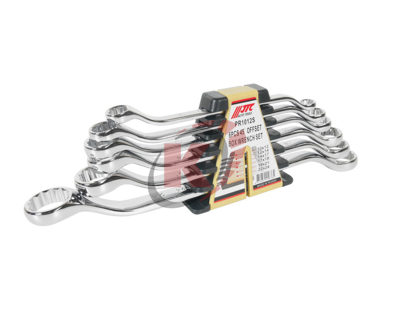 Набор ключей накидных 45град 10-24мм зеркальная полировка 6 предметов (JTC-PR1012S)
