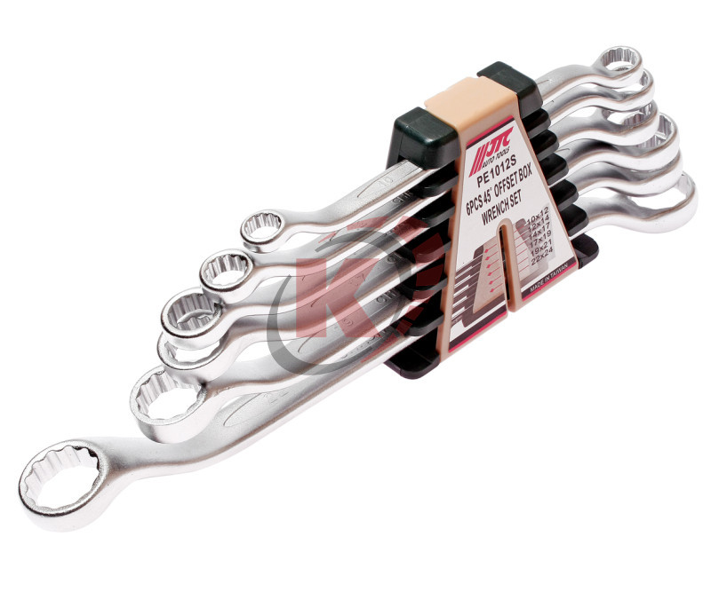 Набор ключей накидных 45град 12-гранных 10-24мм 6 предметов (JTC-PE1012S)