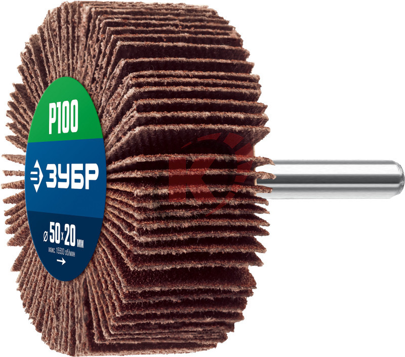 Круг лепестковый 50х20х6 Р100 с оправкой (36601-100) Зубр