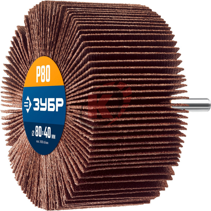 Круг лепестковый 80х40х6 P80 с оправкой (36604-080) Зубр