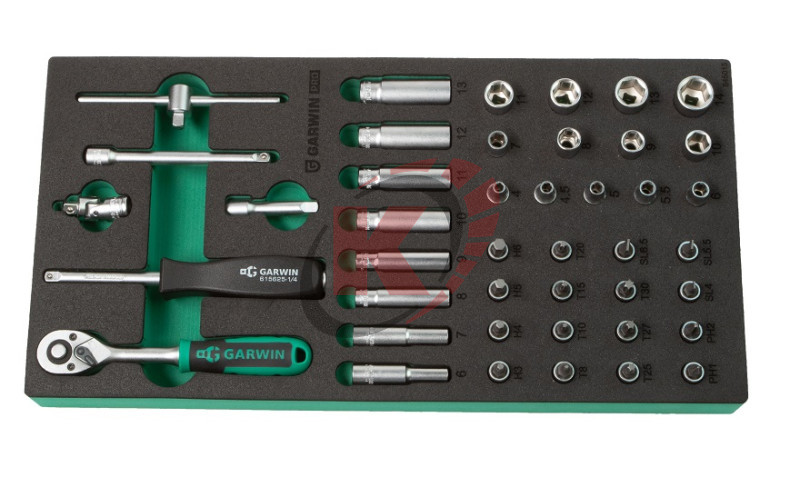 Набор торцевых головок 1/4" 43пр. (645015) ложемент EVA Garwin