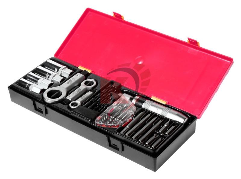 Набор инструментов для демонтажа элементов с поврежденной резьбой в кейсе 26пр. (JTC-K8261)