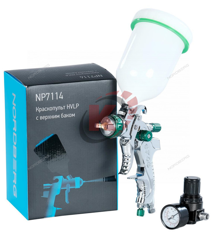 Краскопульт пневм. верх. бачок V=600мл, d=1,4мм, 2-3бар (NP7114) Nordberg