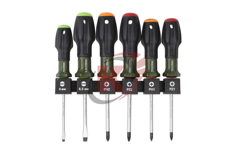 Набор отвёрток c трехкомпонентными рукоятками 6 штук (728065) ДТ