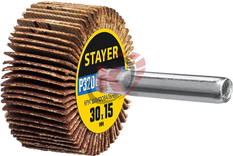 Круг лепестковый 30х15х6 P320 с оправкой (36606-320) Stayer