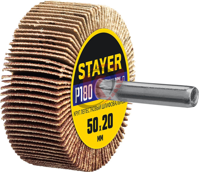 Круг лепестковый 50х20х6 P180 с оправкой (36607-180) Stayer